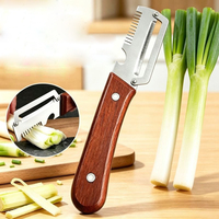 Couteau à râper multifonctionnel en acier inoxydable avec lame, éplucheur et ouvre-bouteille, manche en bois, pour fruits, pommes de terre et légumes