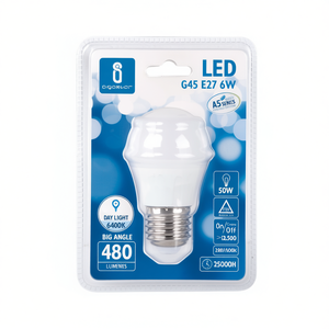 LED G45 E27 6W 6400K Day Light Bulb 480 Lumens Big Angle A5 Series - Product Image 2