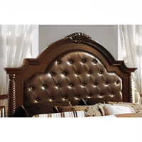 Massivholz-Luxusbett mit Echtleder-Polsterkopfteil Antikes Schlafzimmermöbel-Set mit Aufbewahrungsschubladen für Zuhause, Hotel, Villa