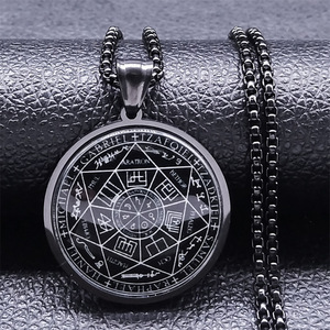 Collana con Pendente dei 7 Arcangeli, Sigillo <span class=keywords><strong>di</strong></span> <span class=keywords><strong>Salomone</strong></span> e Tetragrammaton, Gioiello Protettivo con Talismano degli Angeli per Uomo - Product Image 2