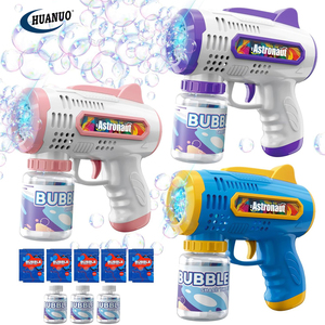 Pistolas <span class=keywords><strong>de</strong></span> burbujas con solución para hacer burbujas, máquina automática <span class=keywords><strong>de</strong></span> burbujas para niños y niñas, pistolas <span class=keywords><strong>de</strong></span> burbujas, juguetes para exteriores para niños pequeños - Product Image 1