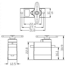 FT90-FB Small <b>Mini</b> Servo 280 Degree 2Kg 12.5G 6V Metal Gear Digital Servo Motor for <b>Robot</b> Gripper Electric Diy <b>Robotic</b> Kits - Product Image 3