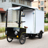 Véhicule de livraison express à quatre roues Scooter électrique à 4 roues avec boîte de chargement Tricycle de chargement Mini fourgonnette efficace pour adultes