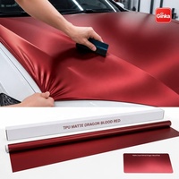 Films de protection de voiture en TPU mat rouge sang de dragon 1,52*15m 7,5mil, résistants aux UV, effet métal liquide, films décoratifs premium pour voiture