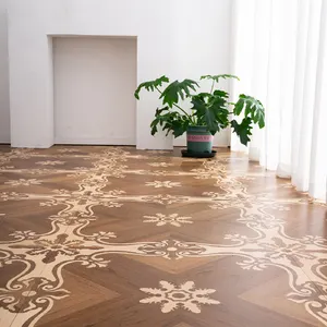 High Class Interior Walnut Parquet Massif 600x600x15 2 Mm American Walnut Wood Versailles Parquet Flooring