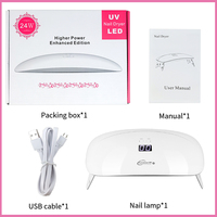Mini lampe à ongles portable à led uv 24W Lampe à ongles UV arc-en-ciel Mini sèche-ongles à LED UV avec câble USB pour tous les vernis à gel