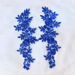 Adesivos de bordado para vestido de casamento, materiais para bordado de flores, bordado de tecido, espelho e flores