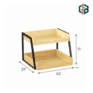 Organisateur de <span class=keywords><strong>bureau</strong></span> en bambou personnalisé, étagère de rangement en bois, <span class=keywords><strong>porte</strong></span>-gobelets, petit rangement de <span class=keywords><strong>bureau</strong></span> - Product Image 4