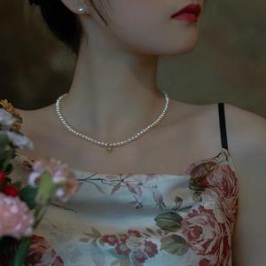 สร้อยคอไข่มุกแท้ชุบทอง 14K ดีไซน์หรูหรา สง่างาม พร้อมจี้ลูกปัดสไตล์เรโทร แฟชั่นทันสมัย - Product Image 5