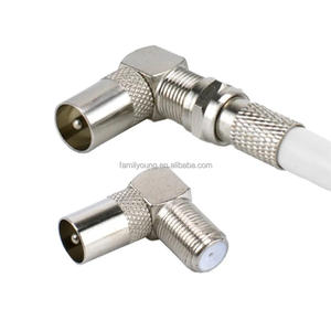 Connecteur d'<span class=keywords><strong>antenne</strong></span> F-Type femelle à <span class=keywords><strong>TV</strong></span> mâle 90 degrés à Angle droit PAL <span class=keywords><strong>TV</strong></span> IEC RF <span class=keywords><strong>adaptateur</strong></span> coaxial d'<span class=keywords><strong>antenne</strong></span> en alliage de zinc nickelé - Product Image 4