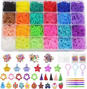 Máquina portátil de tejer a mano de arcoíris DIY, juguete de plástico para niños para hacer pulseras coloridas, juguetes de aprendizaje divertidos para niños - Product Image 3