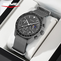 Reloj Neuerscheinung OEM Benutzerdefiniertes Logo Reinweiße Quarzuhr 3ATM Wasserdicht Rundes Zifferblatt 6 Zeiger Klassisches Nylonarmband Herrenuhren