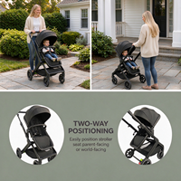 Poussette bébé pleine grandeur, siège réversible 2 sens, pliage rapide en une étape et frein à pied, poussette pliable pour nouveau-né et tout-petit