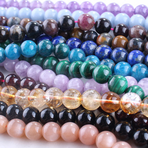 Perles de pierre naturelle de 6 à 10 mm, pierres précieuses en vrac, cristal rond lisse, perles de quartz rondes pour la fabrication de bracelets, colliers et bijoux DIY - Product Image 1