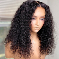 Perruques Courtes Frisées Kinky Sans Colle 13x6, Perruque Cheveux Humains Bouclés Ondulés Profonds, Perruques Afro en Dentelle HD Transparente Cheveux Indiens Bruts