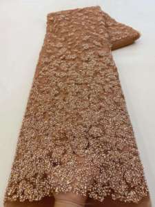 Ni. Ai sang trọng sequin hạt ren màu xanh sequin đính cườm Voile Jacquard đám cưới ren vải ưa thích vải tuyn thêu - Product Image 2