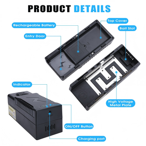Trampa Eléctrica de Alto Voltaje para Ratas, Atrapa Roedores Inteligente con Descarga Eléctrica, Diseño Anti-Escape, Control de Plagas para Interiores, Exteriores, Hogar y Almacenes - Product Image 2