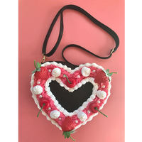 Nouveau design Mini sac à main en cuir PU en forme de cœur Faux gâteau Sac à main mignon en forme de gâteau pour enfants
