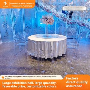 Silla de cristal transparente moderna para bodas, bambú, acrílico, respaldo redondo, Hotel, banquete, muebles para el hogar, venta al por mayor de fábrica - Product Image 6