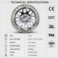 Jantes en alliage forgées sur mesure DW, polies argentées, multi-rayons, True Beadlock, 17, 18, 19 pouces, compatibles avec Toyota Tacoma Hilux 4x4, camion tout-terrain