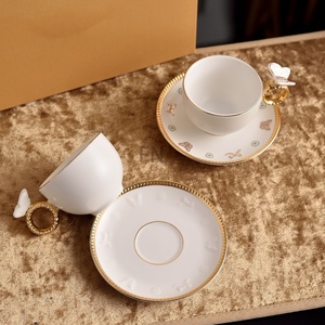 Butterfly Relief Porcelain Coffee & <b>Tea</b> <b>Set</b> with Gold Rims Eco-Friendly Gift Boxed - Product Image 6
