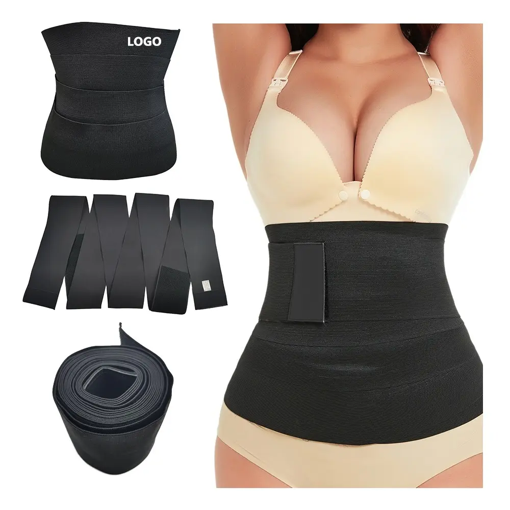 New Product Free Size 4 Meter Adjustable Lose Weight Elastic Tummy Round Wrap Waist Shaper Belt Slimming Belly Wrap