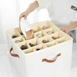 Modern Closet <b>Shoe</b> Organizer Collapsible <b>Shoe</b> Storage Bins With Adjustable Dividers and Clear Cover for <b>Shoe</b> Arrangement - Product Image 3