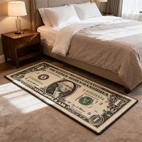 Tapis personnalisé imprimé en dollars, tapis moelleux pour chambre à coucher, tapis de cent dollars