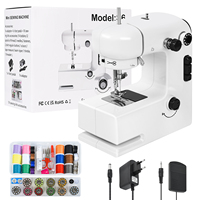 Batterie S6 4 * AA ou adaptateur cc 6V 800mA à deux vitesses de travail Mini Kits de Machine à coudre électrique