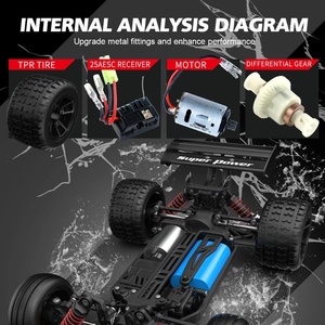 Voiture de course RC tout-terrain haute vitesse 4CH 50-60 km/h 303E à l'échelle 1/18 2.4G à quatre roues motrices avec moteur brushless entièrement proportionnel - Product Image 5