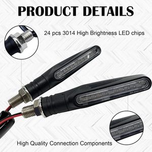 ไฟเลี้ยวรถจักรยานยนต์ 12V ไฟ LED สีเหลืองอำพันแบบสากลสำหรับรถจักรยานยนต์ อุปกรณ์ตกแต่งรถจักรยานยนต์ - Product Image 2