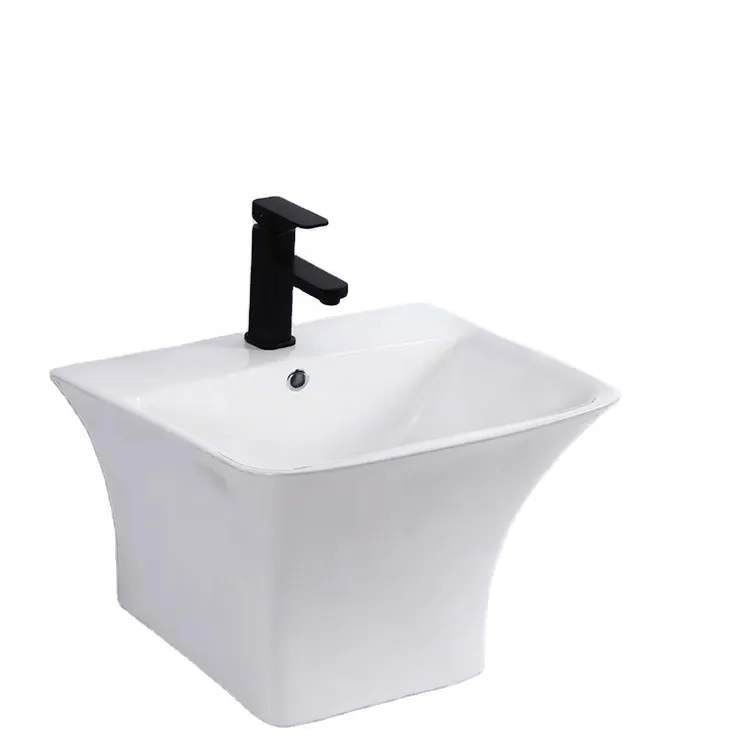 Керамическая сантехника Белая настенная раковина для ванной комнаты по конкурентоспособной цене