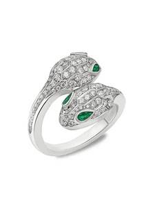 Fashion Snake-shaped Zircon <b>Ring</b> Diamond Inlaid Retro Vintage Copper <b>Resizeable</b> Geometric <b>Rings</b> for Women Jewelry - Product Image 3