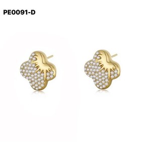 ต่างหูแฟชั่นประดับเซอร์โคเนียสตั๊ด PE0091 สำหรับผู้หญิงเครื่องประดับคุณภาพสูง - Product Image 2