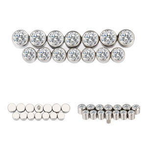 ASTM-pendientes de titanio con rosca interna para mujer, aretes, aros, cartílago, Rook, lóbulo, Circonia cúbica, Labret - Product Image 2