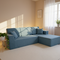 Moderno Juego de Sofás Modulares en Forma de L - Sofá Cómodo de Compresión Ligera sin Vacío para Sala de Estar - Muebles Modulares