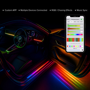 Kit Universale di Luci Ambientali LED Dinamiche 18 in 1 con Controllo App Intelligente per Atmosfera Interna Auto - Product Image 2