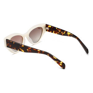 卸売高級ブランドUV400保護シェードサングラスレディースキャットアイアセテートサングラストレンディ - Product Image 2