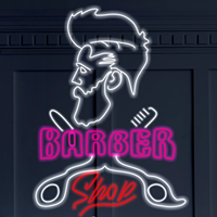 Enseigne LED Dimmable pour Salons de Coiffure et Barbiers – Logo Lumineux pour Entreprises