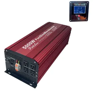 Fit4Less 5000W Pure Sine Wave inverter DC12V or 24V or 48V input to AC 110V AC220V output with USB and LCD remote display.