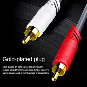 Jinghua A260 2RCA Male <strong>2</strong> <strong>RCA</strong> Male Stereo Dual <strong>Audio</strong> AV Cable Eco-friendly PVC Jacket Gold Plating 4mm Pure Copper Core for - Product Image 4