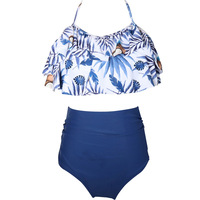 HY- HYO1801W Penjualan Terlaris Pakaian Pantai Wanita Modis Bermotif Bunga Pinggang Tinggi Warna-warni  Bikini Pantai Motif Brasil