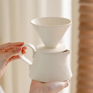 Tasse à café filtrante en grès lavée à la main, style crème personnalisé, design moderne et simple, couleur unie, cadeau pour les amies avec logo - Product Image 3