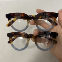 Inventaire de liquidation des montures de lunettes rondes épaisses en acétate, conception patchwork, une variété de styles au choix, vente en gros mixte