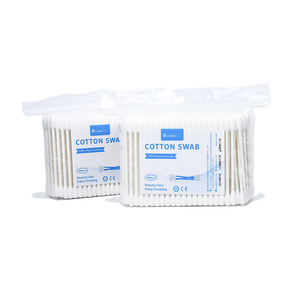 Hisopos de Algodón 100% Biodegradables, Orgánicos y Naturales, 300 Unidades/Bolsa, Punta Redonda, Palito de Papel, con Bolsa - Product Image 3