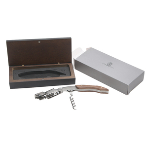 Sacacorchos de Vino Tinto de Alta Gama con Palanca, Abridor de Botellas de Cerveza de Acero Inoxidable y Madera de Nogal, Duradero para Uso en Exteriores con Logotipo Personalizado - Product Image 1