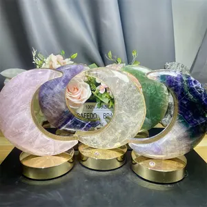 Prix usine Offre Spéciale cristal Quartz mixte Quartz Rose Quartz lune lampe couleur changeante lumière pour la décoration de la maison