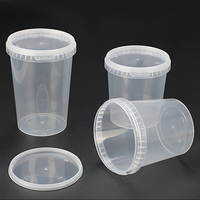 Conteneur alimentaire jetable anti-fuite pour micro-ondes, 10 oz, 12 oz, boîte à emporter jetable, bol à soupe en plastique avec couvercle