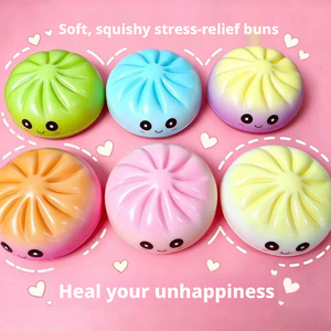 PU Simulation Decompression Dumplings Squeeze Squishy Toys Venting Expression Big Bun Slow <b>Rebound</b> Blind Box Candy Toy - Product Image 1