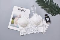 Lingerie Wanita nyaman tanpa kawat padat, Bra Push-up berlian imitasi bernapas ukuran besar
